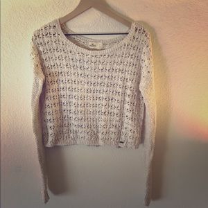 Hollister off the shoulder crochet sweater